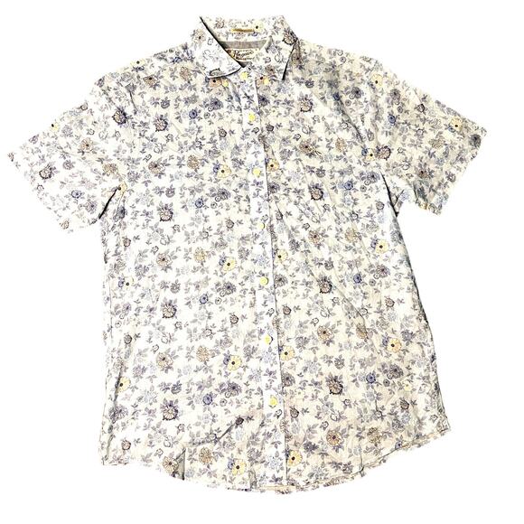 Original Penguin Baby Blue Floral Button Down Mens Shirt Size Medium - Picture 1 of 5